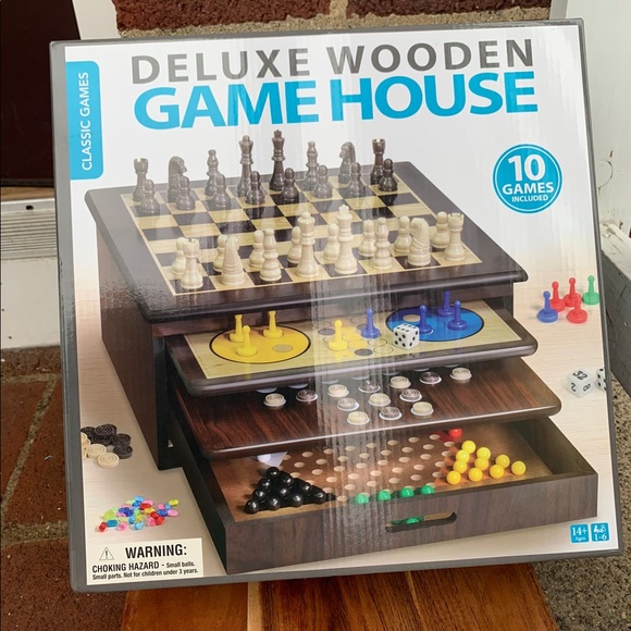 Games Deluxe Wooden Game House Classic Games Poshmark